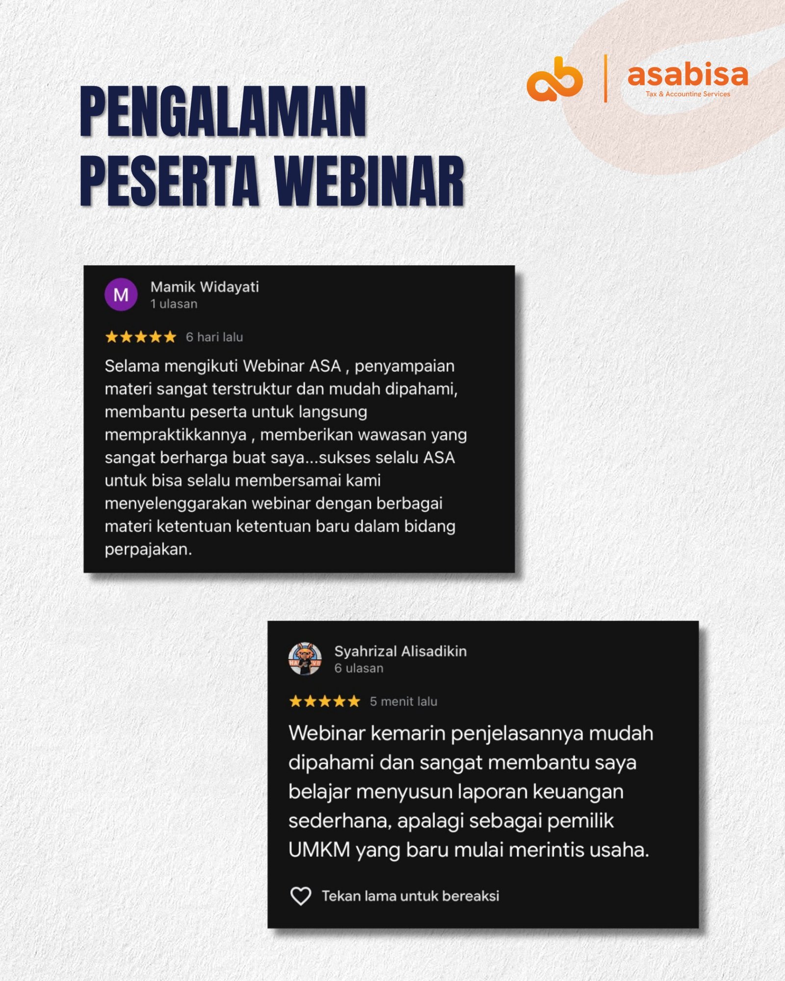 Review Peserta Webinar AsaBisa